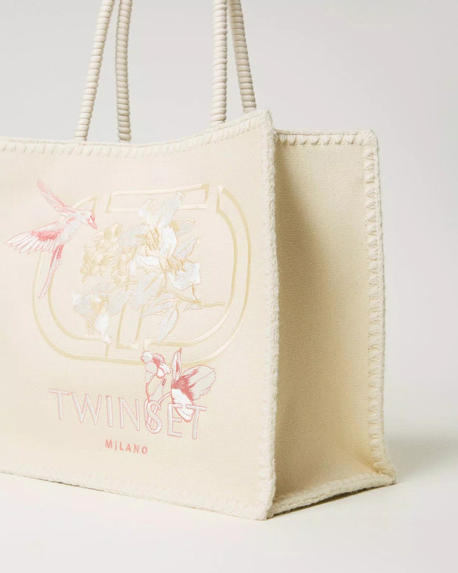 Borsa shopper ‘Bohémienne’ con ricamo - Piedi Folli