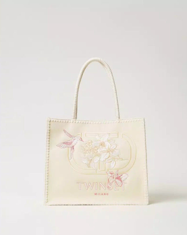 Borsa shopper ‘Bohémienne’ con ricamo - Piedi Folli