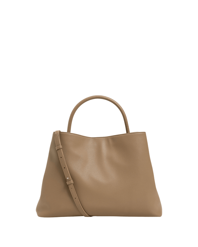 Borsa shopper con tasca e lock Oval T - Piedi Folli