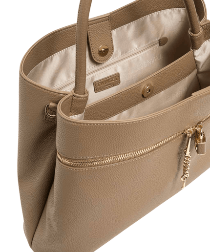 Borsa shopper con tasca e lock Oval T - Piedi Folli