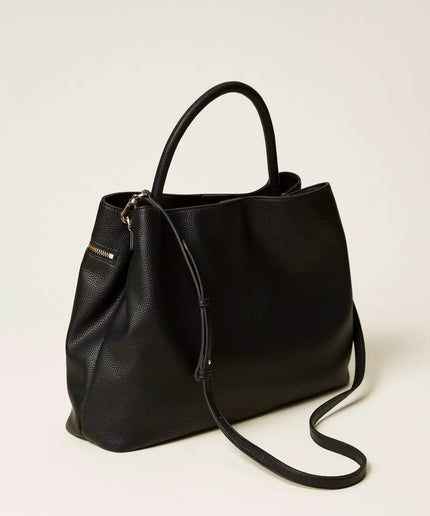 Borsa shopper con tasca e lock Oval T - Piedi Folli