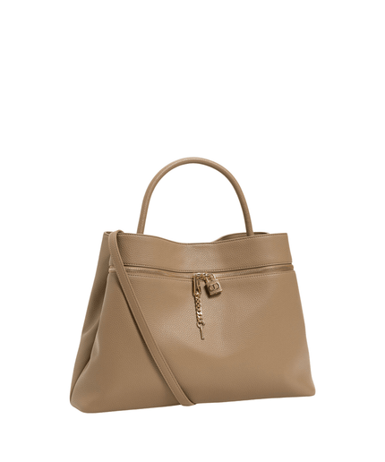 Borsa shopper con tasca e lock Oval T - Piedi Folli