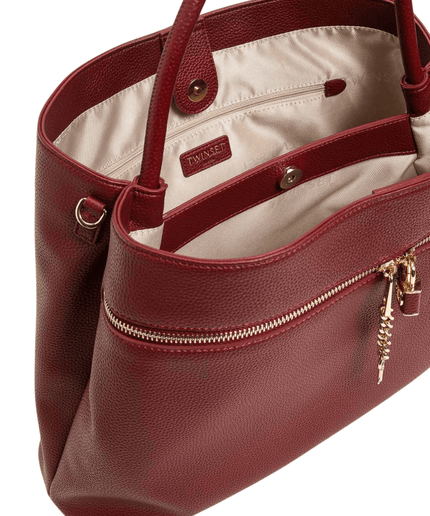 Borsa shopper con tasca e lock Oval T - Piedi Folli