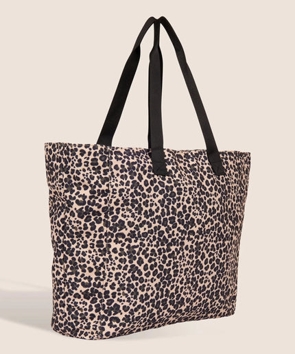 Borsa shopper in canvas animalier con zip e logo FREDDY - Piedi Folli