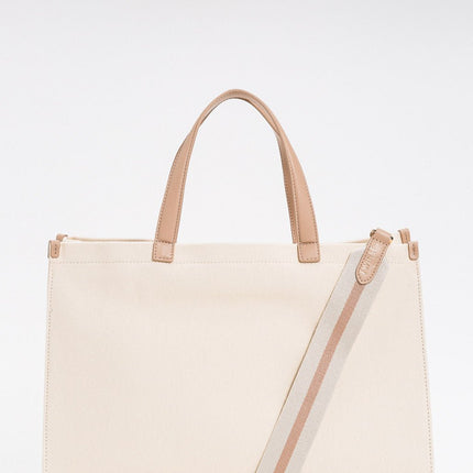 Borsa shopper in canvas con Oval T - Piedi Folli