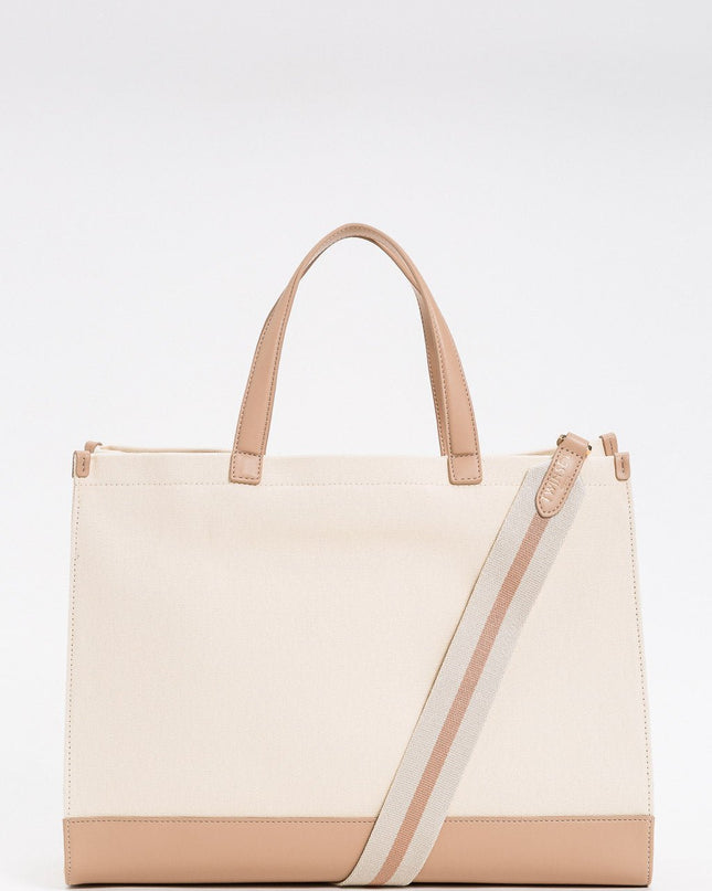 Borsa shopper in canvas con Oval T - Piedi Folli