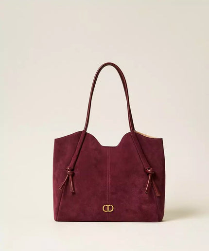 Borsa shopper in suede con nodi - Piedi Folli