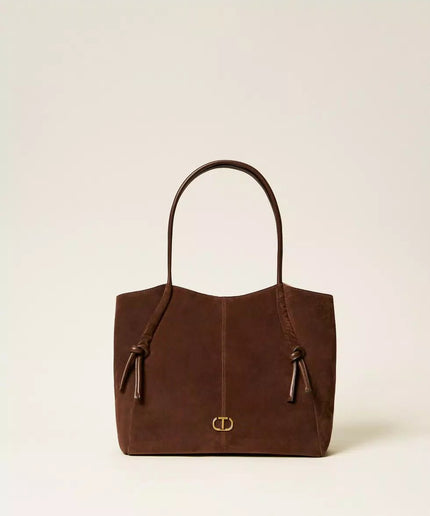 Borsa shopper in suede con nodi - Piedi Folli