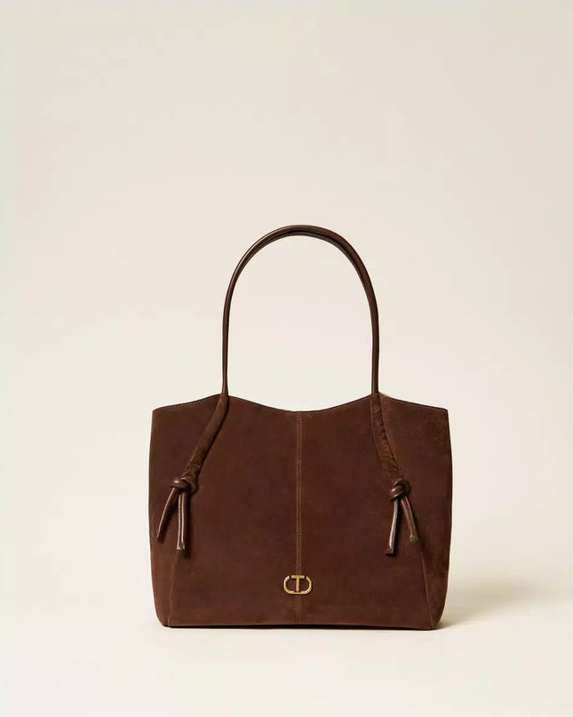 Borsa shopper in suede con nodi - Piedi Folli