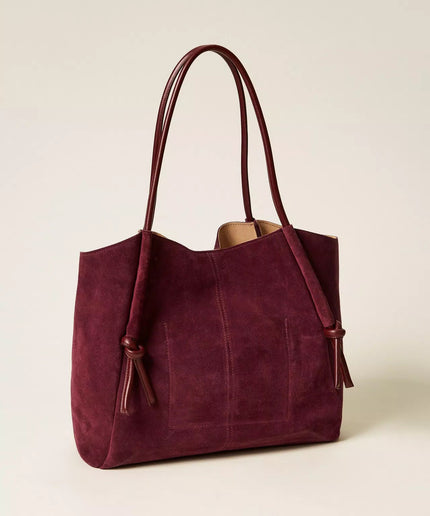 Borsa shopper in suede con nodi - Piedi Folli
