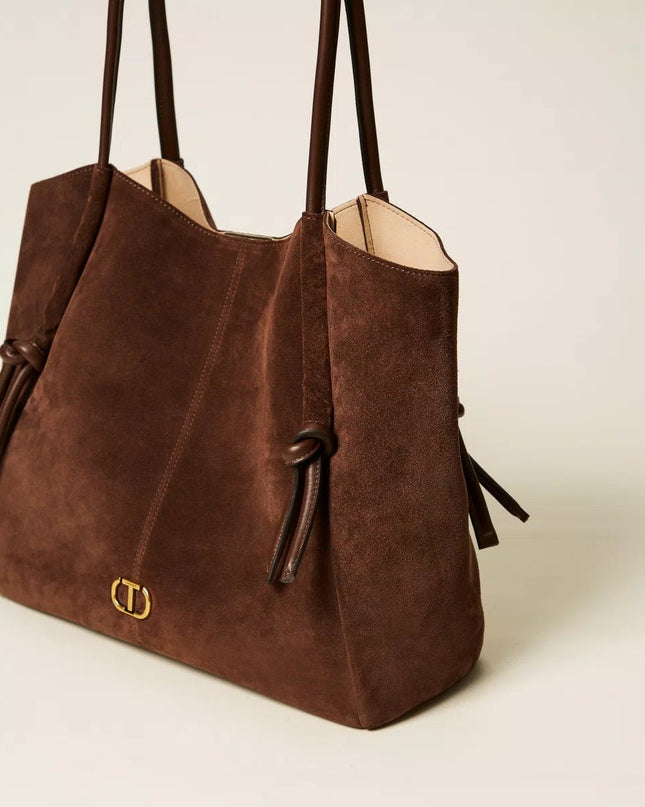 Borsa shopper in suede con nodi - Piedi Folli