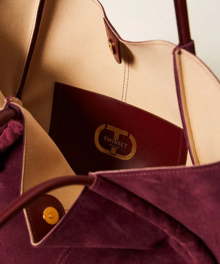 Borsa shopper in suede con nodi - Piedi Folli