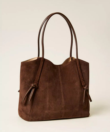 Borsa shopper in suede con nodi - Piedi Folli