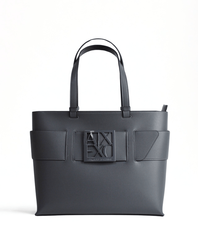 Borsa shopper media cono monogram tono su tono chill steel - Piedi Folli