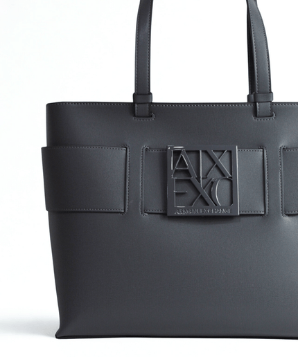 Borsa shopper media cono monogram tono su tono chill steel - Piedi Folli