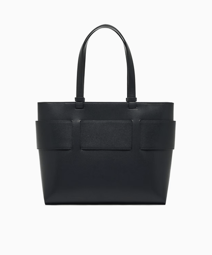 Borsa shopper media cono monogram tono su tono nera - Piedi Folli