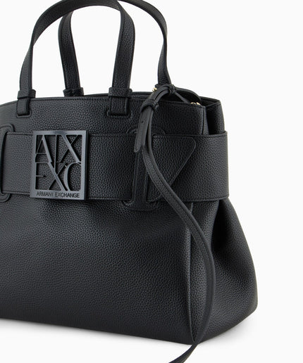 Borsa shopping effetto martellato con cintura e fibbia - Piedi Folli