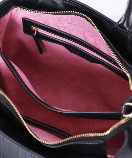 Borsa tote con frange e logo nero - Piedi Folli
