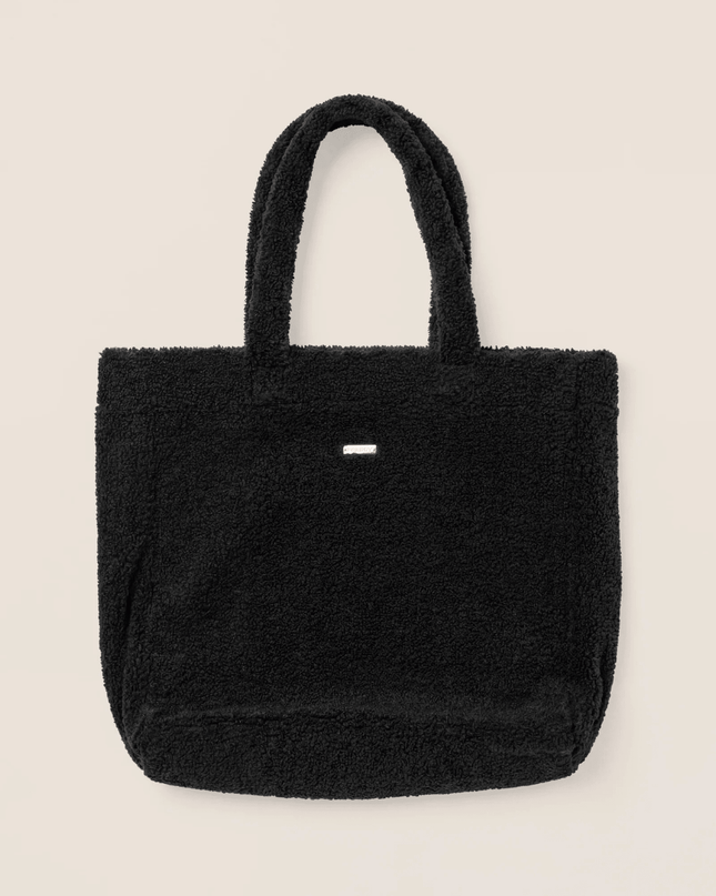 Borsa Tote in Pelliccia Sherpa nero - Piedi Folli