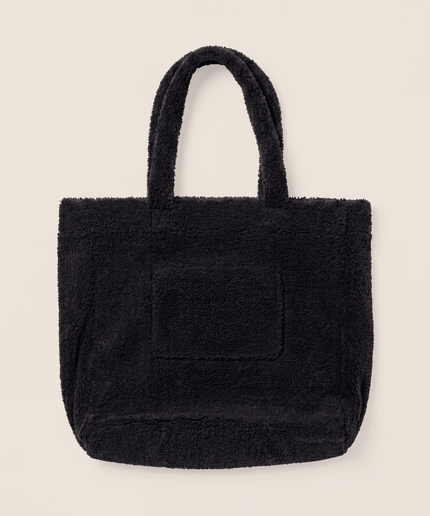Borsa Tote in Pelliccia Sherpa nero - Piedi Folli