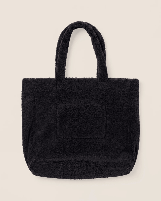 Borsa Tote in Pelliccia Sherpa nero - Piedi Folli