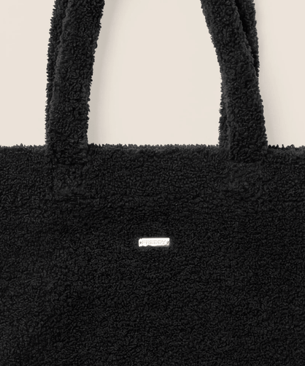 Borsa Tote in Pelliccia Sherpa nero - Piedi Folli