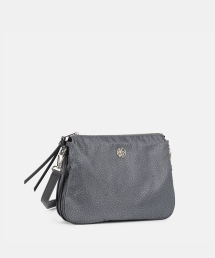 Borsa Tracolla Donna Cloud a 3 scomparti In Tessuto Logato - Piedi Folli