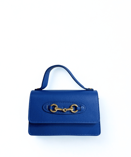 Borsetta blu in pelle - Piedi Folli