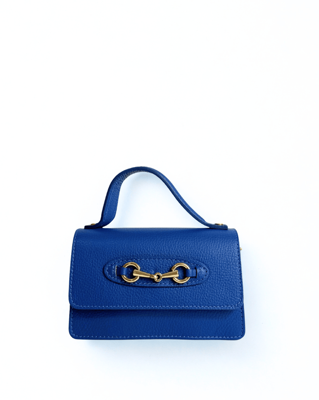 Borsetta blu in pelle - Piedi Folli