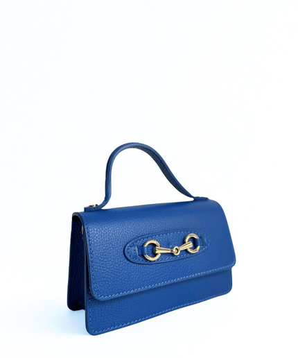Borsetta blu in pelle - Piedi Folli