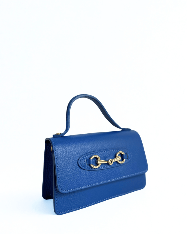Borsetta blu in pelle - Piedi Folli