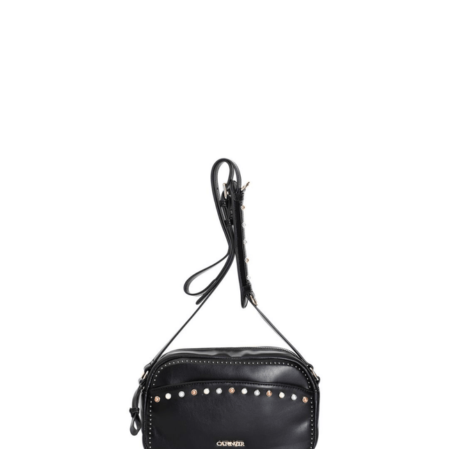 camera bag compatta con pietre cabochon, mini rivetti e spallaccio - Piedi Folli