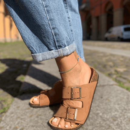 Ciabatta 11 THESIS R I VIBRAM NABUK BRANDY - Piedi Folli