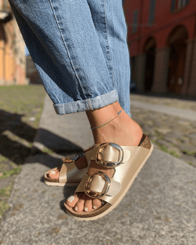 Ciabatta 95 thesis rh perlato met beige - Piedi Folli