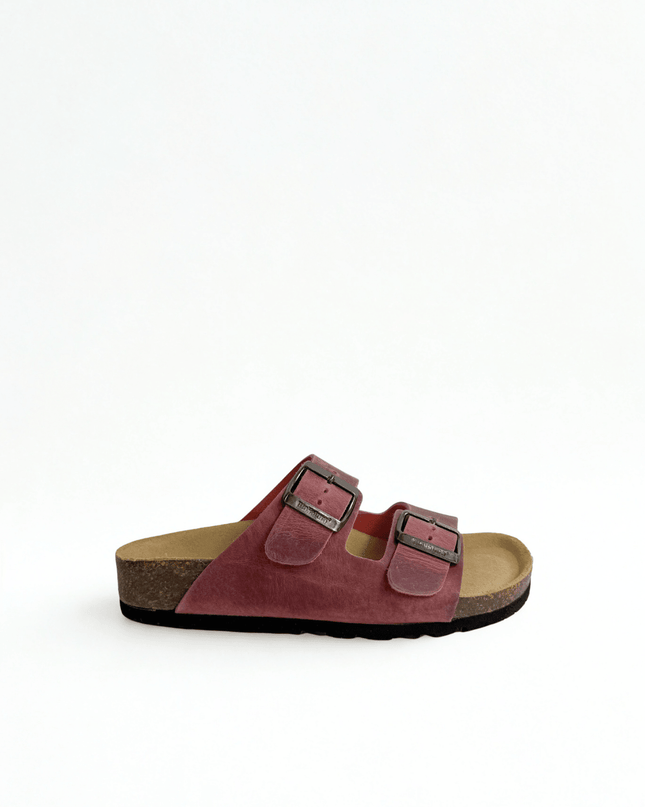 Ciabatta a doppia fascia in pelle pinky - Piedi Folli