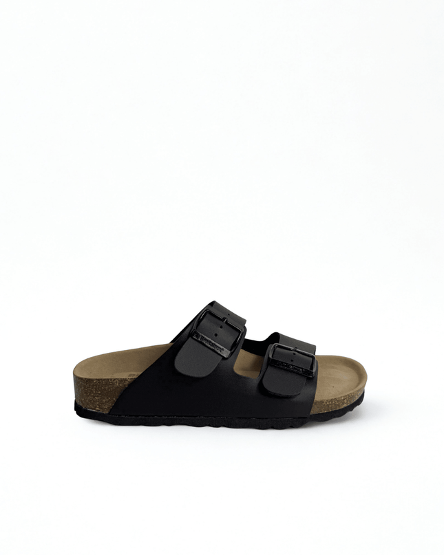 Ciabatta a doppia fascia nero - Piedi Folli