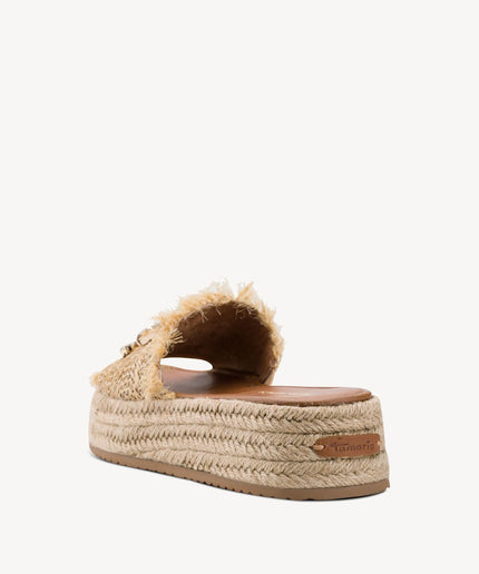 Ciabatta con zeppa beige - Piedi Folli