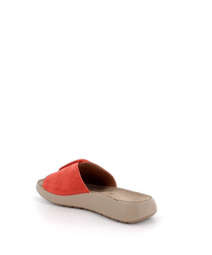 Ciabatta in pelle arancio e rosso - Piedi Folli