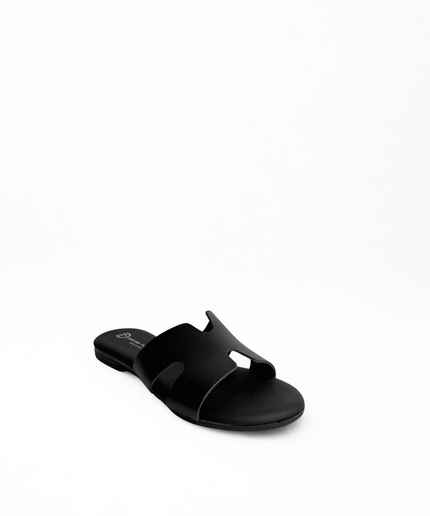 Ciabatta in pelle nero - Piedi Folli