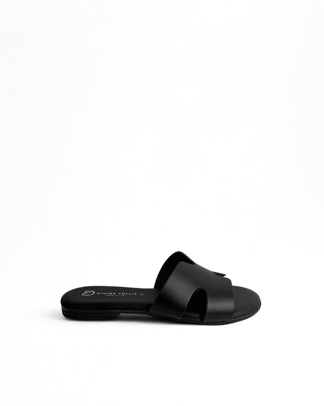 Ciabatta in pelle nero - Piedi Folli