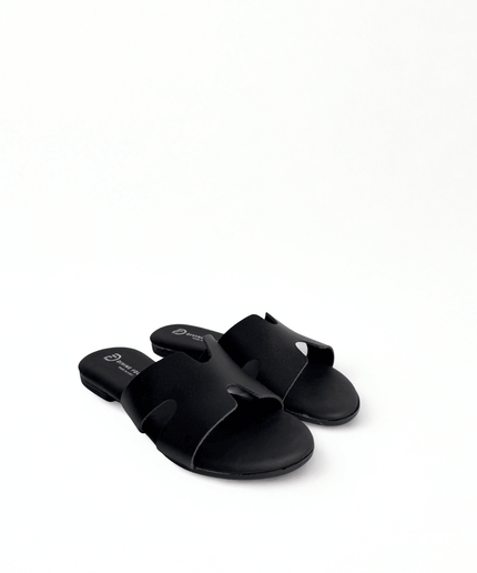 Ciabatta in pelle nero - Piedi Folli