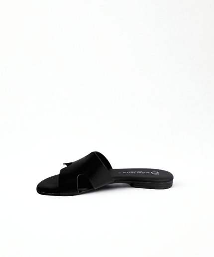 Ciabatta in pelle nero - Piedi Folli