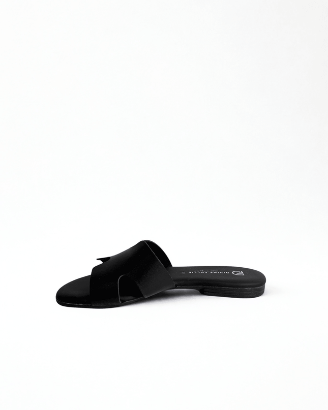 Ciabatta in pelle nero - Piedi Folli