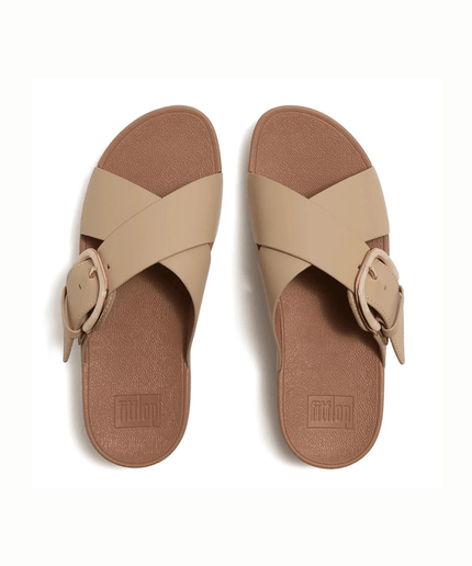 Ciabatta lulu in pelle beige - Piedi Folli