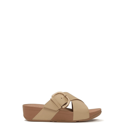 Ciabatta lulu in pelle beige - Piedi Folli