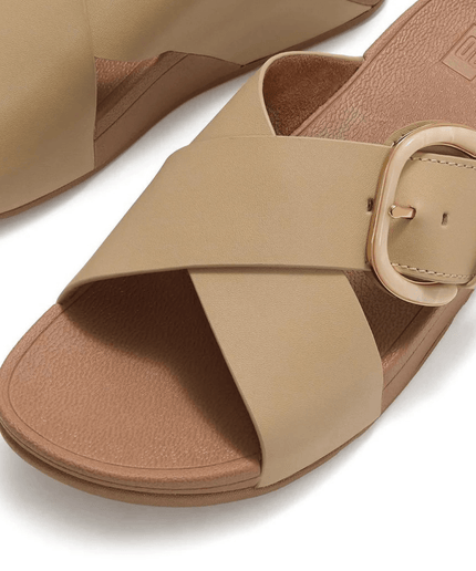 Ciabatta lulu in pelle beige - Piedi Folli