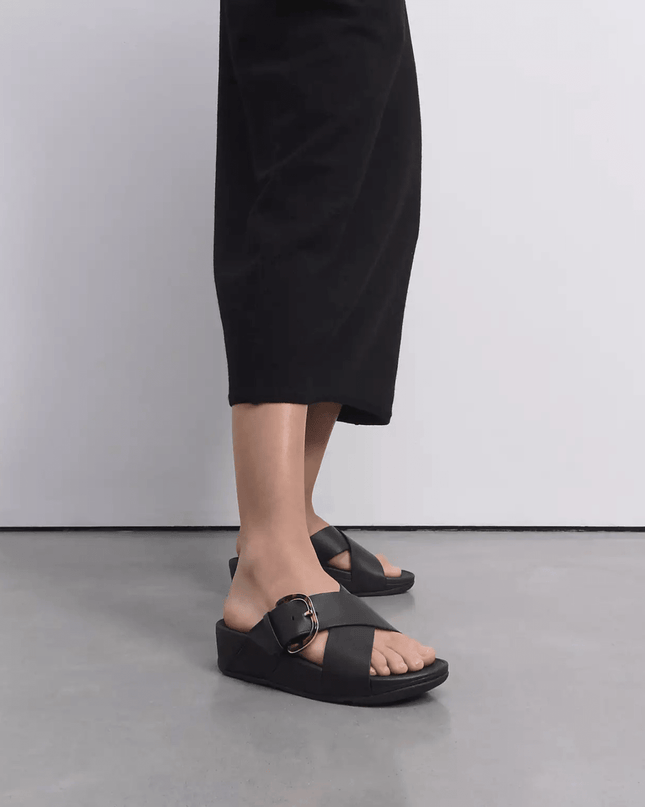 Ciabatta lulu in pelle nero - Piedi Folli