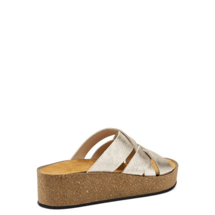 Ciabatta platform in pelle laminata - Piedi Folli