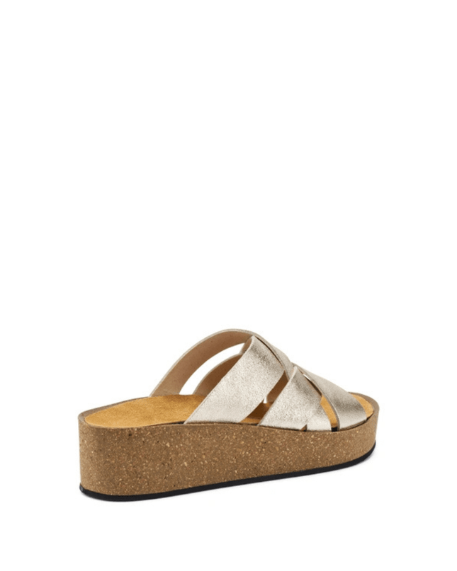 Ciabatta platform in pelle laminata - Piedi Folli