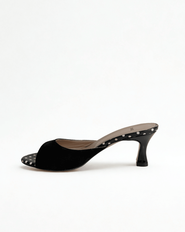 Ciabattina nera con pois - Piedi Folli